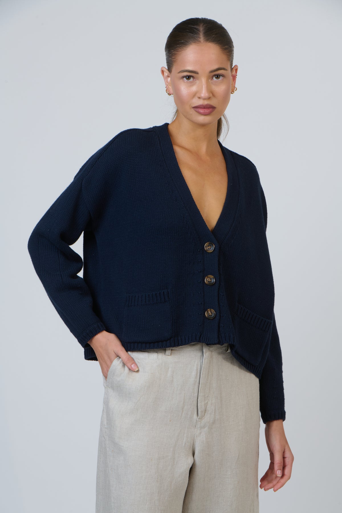NAT-W51 Ink Knit Cardigan