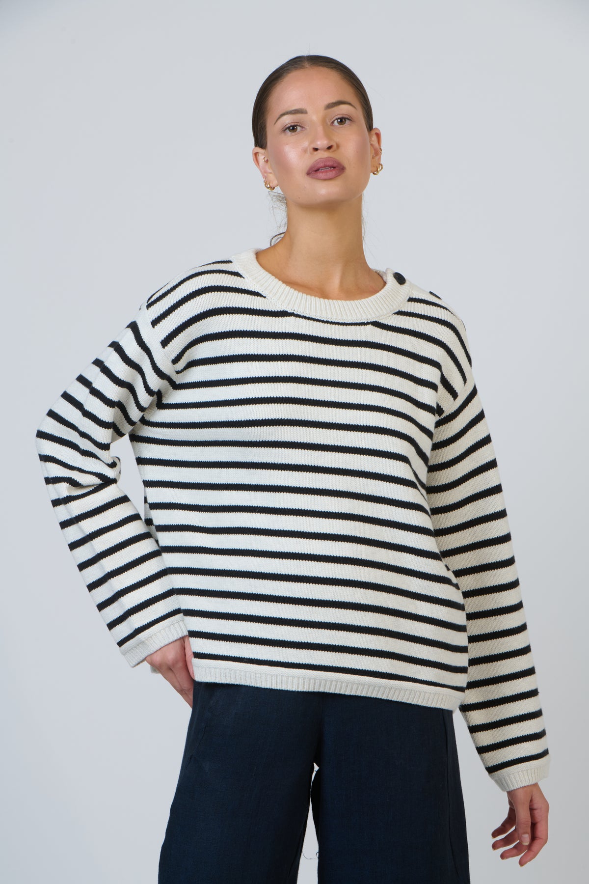 OJ-W36 Creme Mix Knit Jumper
