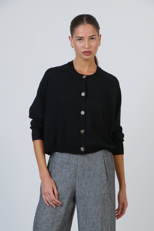 OJ-W40 Black Knit Cardigan