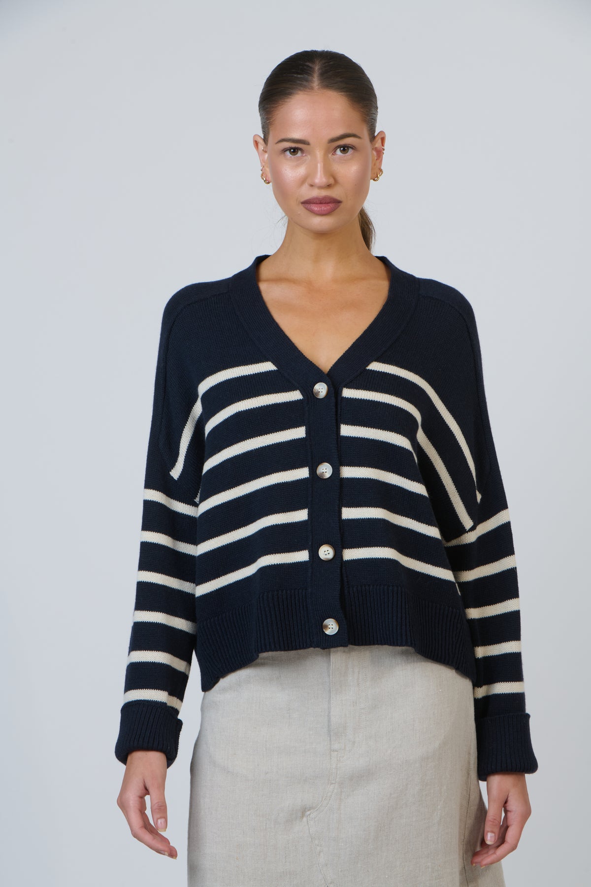 OJ-W48 Ink Mix Knit Cardigan