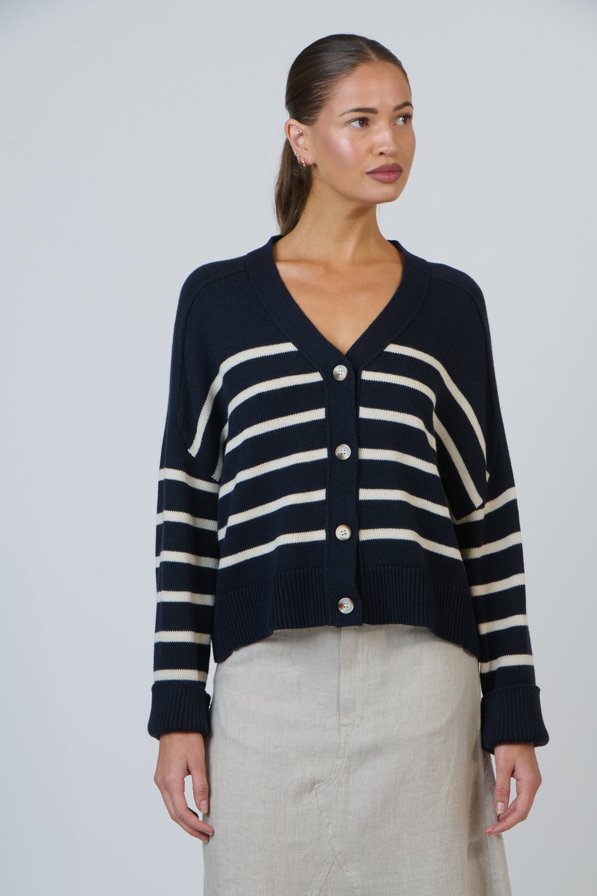 OJ-W48 Ink Mix Knit Cardigan