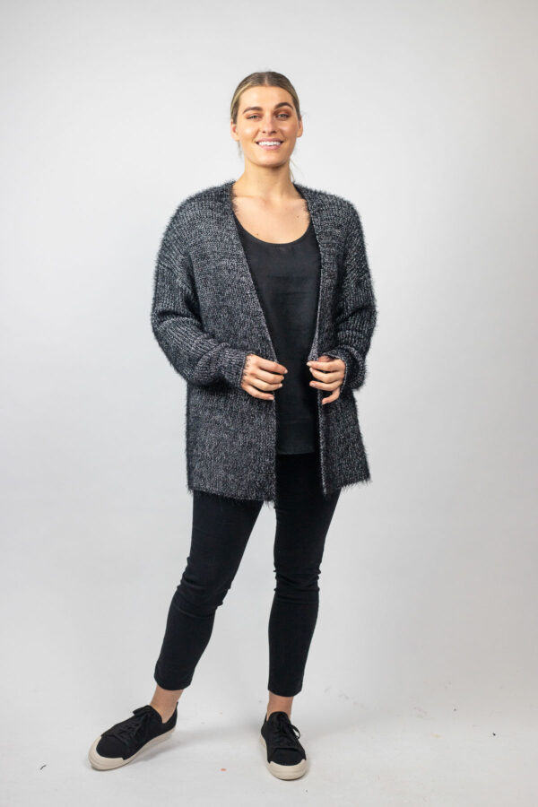 Lurex Cardigan Black - Image 3