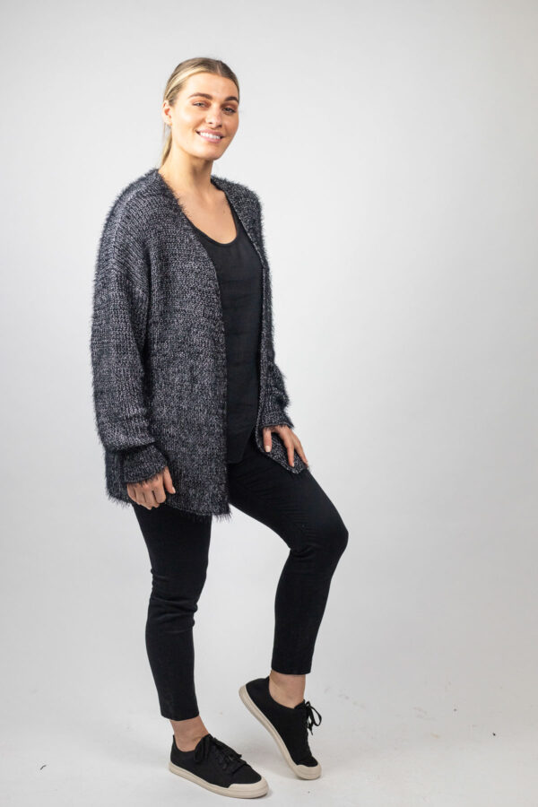 Lurex Cardigan Black - Image 4