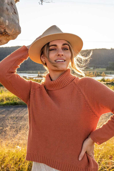 Classic Cotton Turtleneck Copper