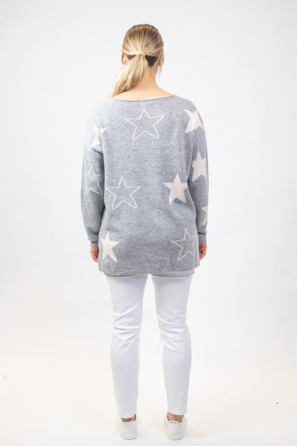Star Motif Jumper Grey - Image 4