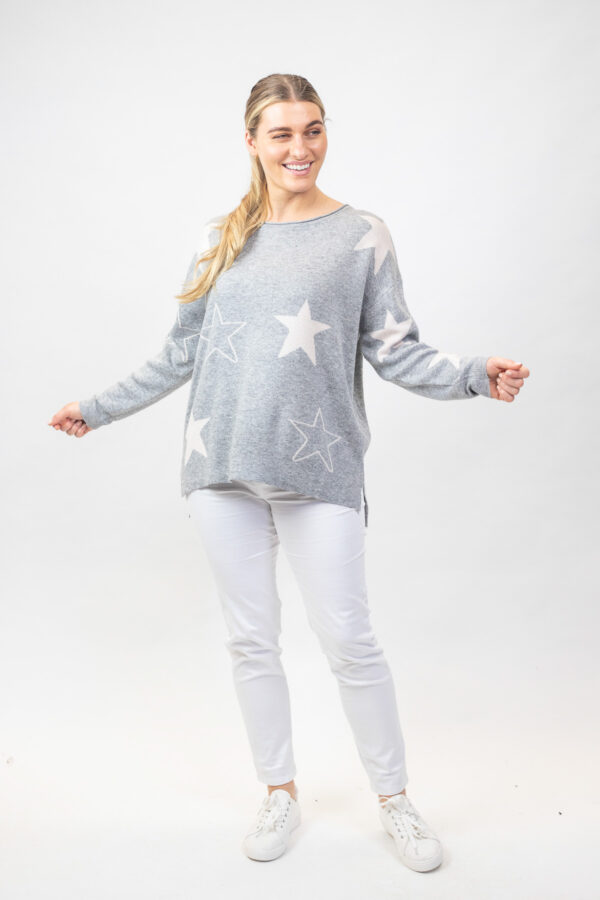 Star Motif Jumper Grey - Image 2