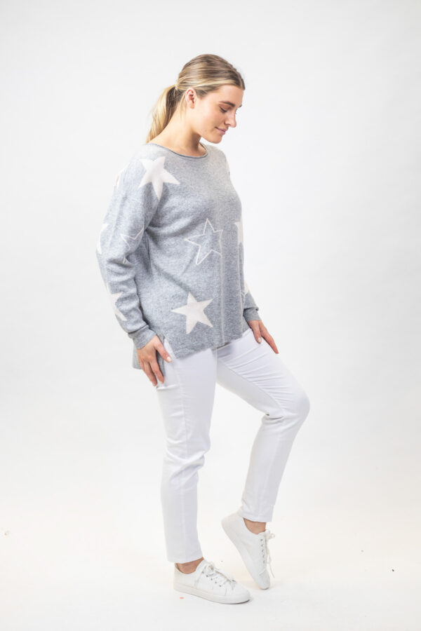 Star Motif Jumper Grey - Image 3