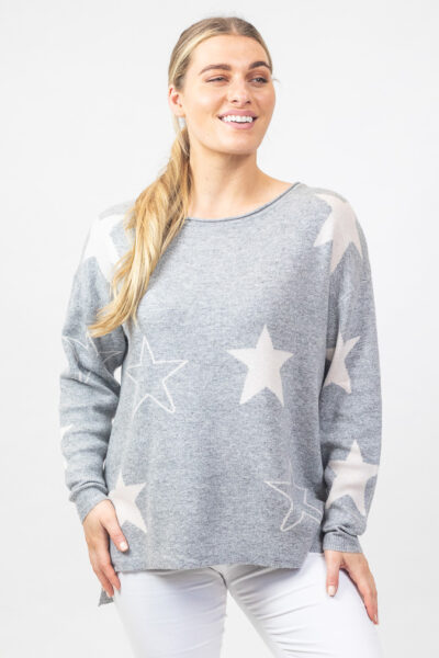 Star Motif Jumper Grey