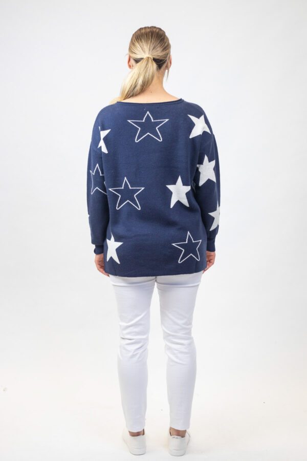 Star Motif Jumper Navy - Image 4