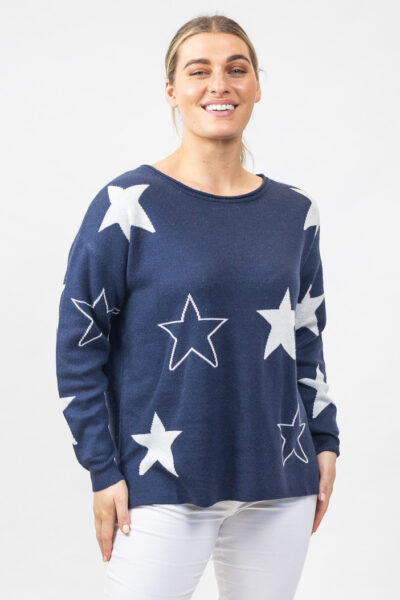 Star Motif Jumper Navy