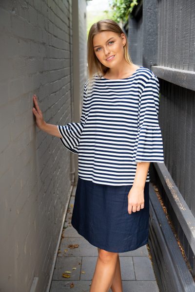 Piper T-Shirt Navy Stripe