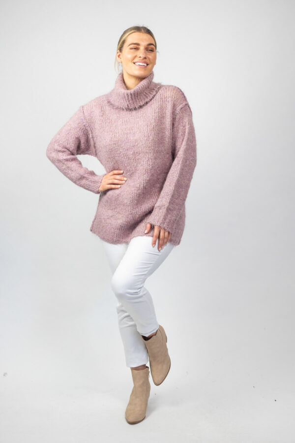 Wool Turtle Neck Jumper Orchid - Image 3