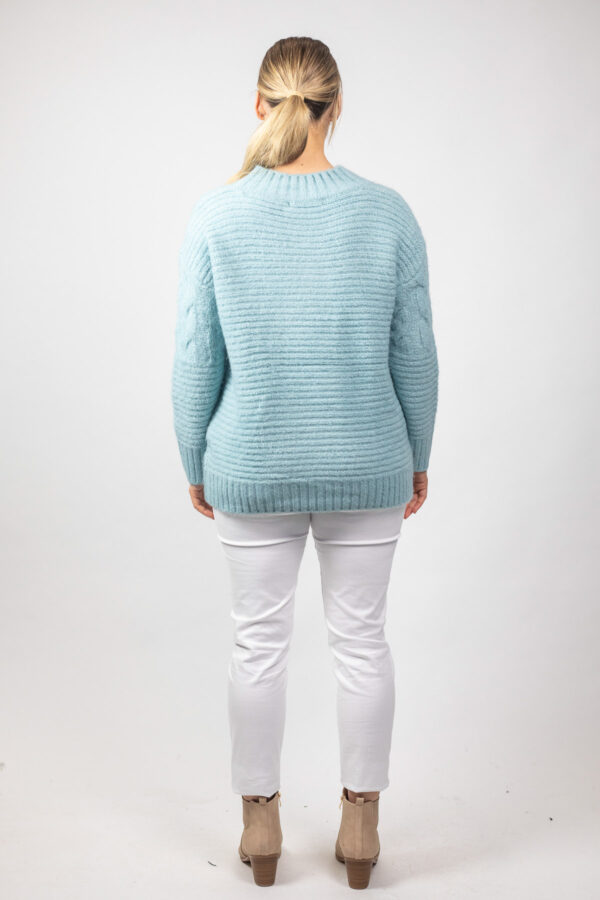 Soft Cable Knit Jumper Sea - Image 5