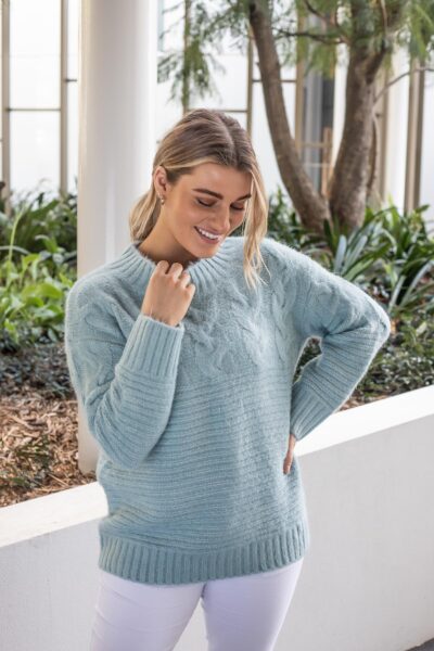 Soft Cable Knit Jumper Sea