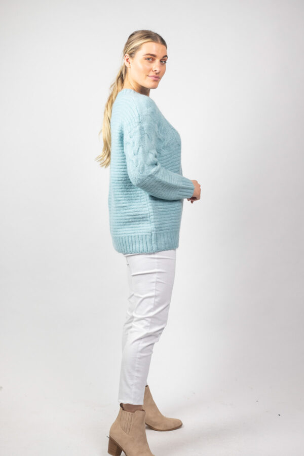 Soft Cable Knit Jumper Sea - Image 3