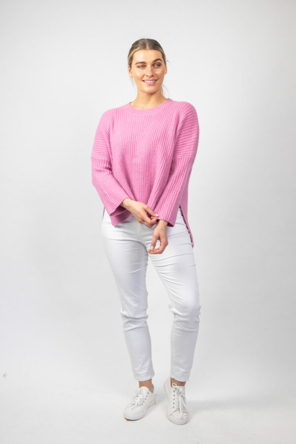 Ribbed High Low Jumper Orchid - Image 3