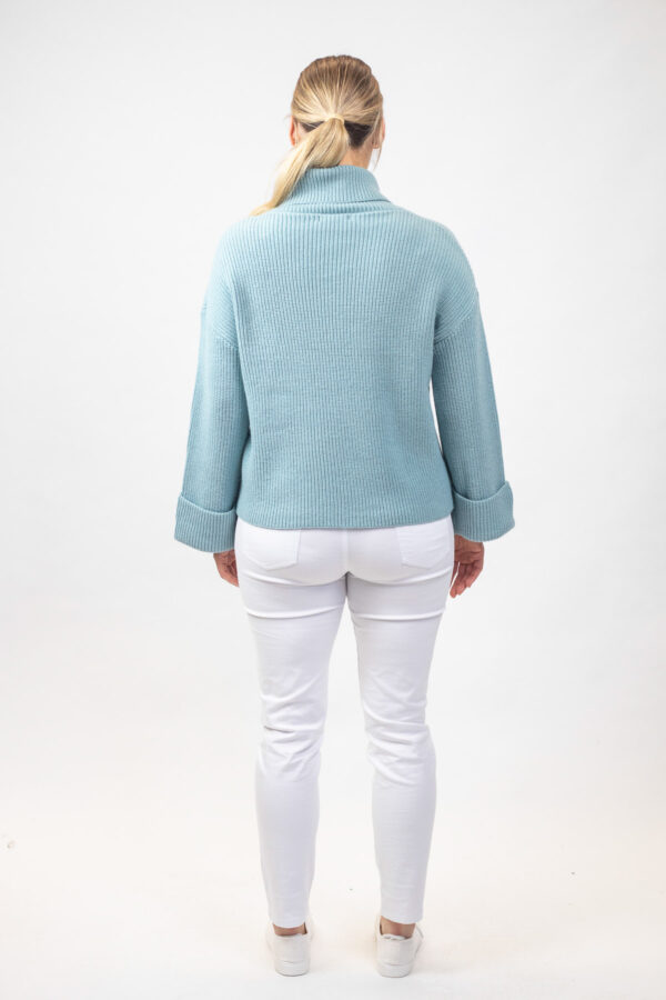 Cuffed Sleeve Jumper Sea - Image 4