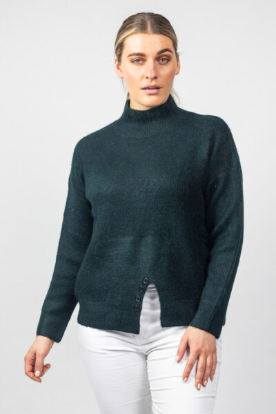 Button Split Jumper Green